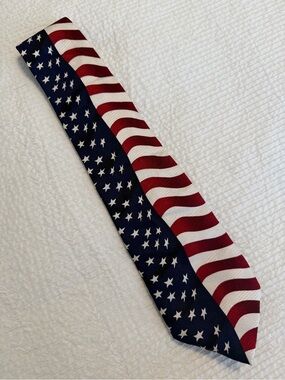 American Flag mens silk tie
